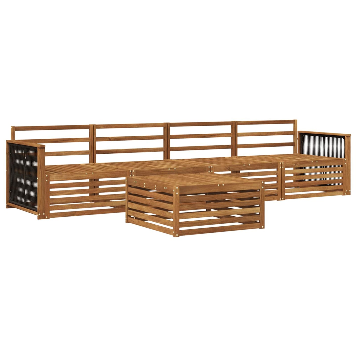 vidaXL Outdoor Sofa Set 5 pcs Natural Solid Acacia Wood