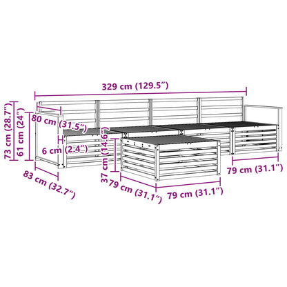 vidaXL Outdoor Sofa Set 5 pcs Natural Solid Acacia Wood