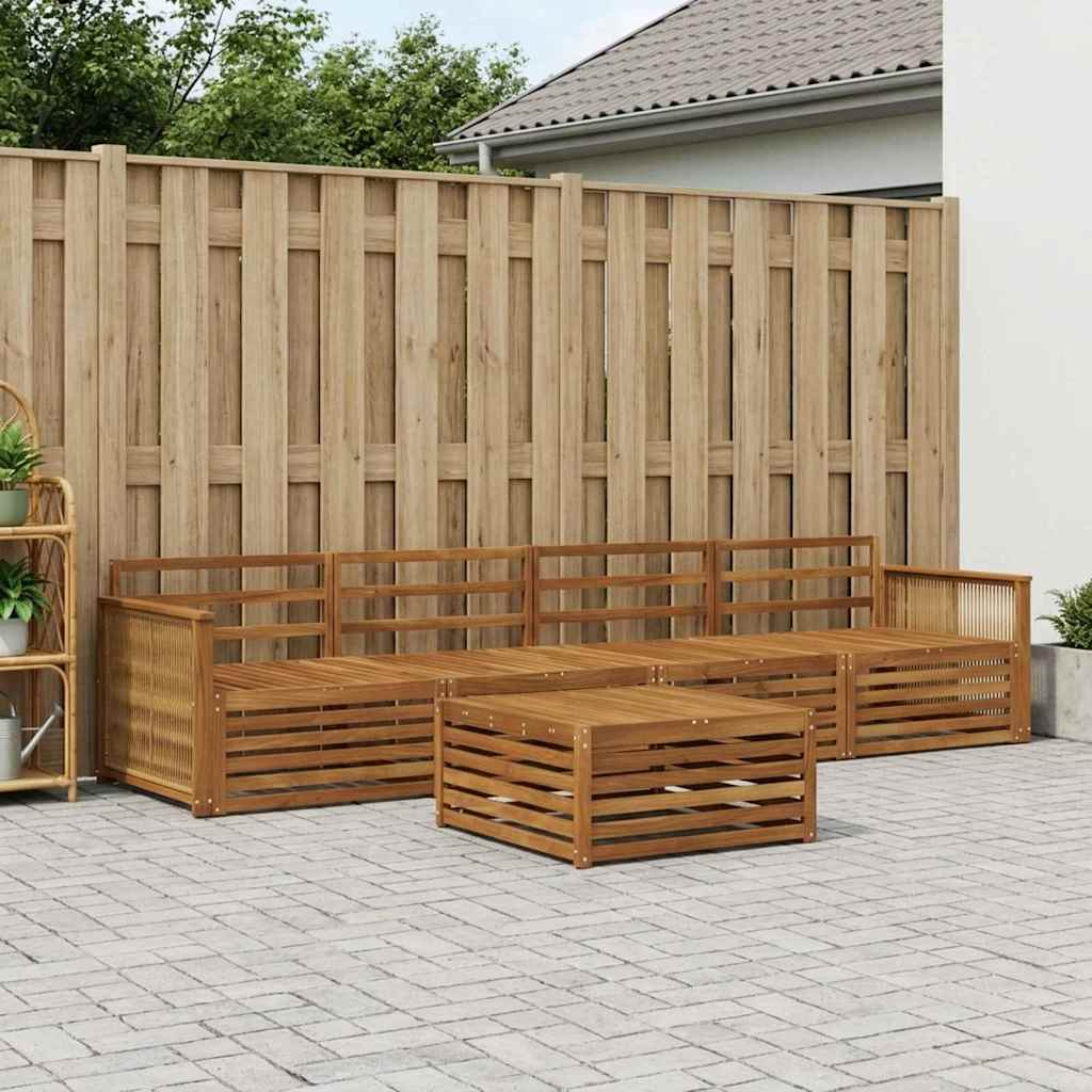 vidaXL Outdoor Sofa Set 5 pcs Natural Solid Acacia Wood