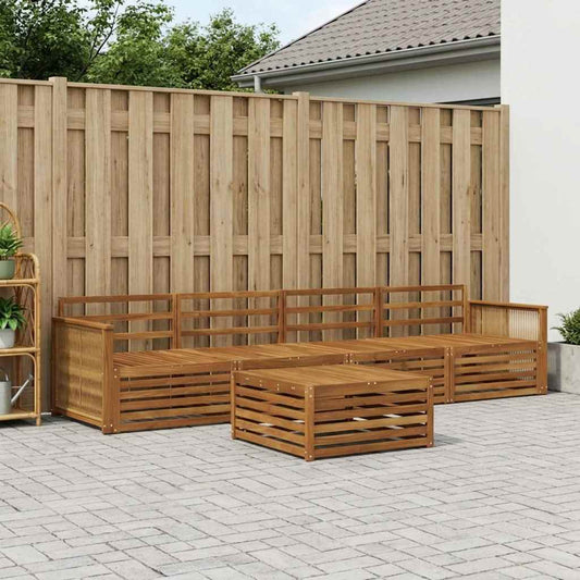 vidaXL Outdoor Sofa Set 5 pcs Natural Solid Acacia Wood