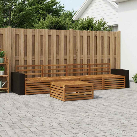 vidaXL Outdoor Sofa Set 5 pcs Natural Solid Acacia Wood
