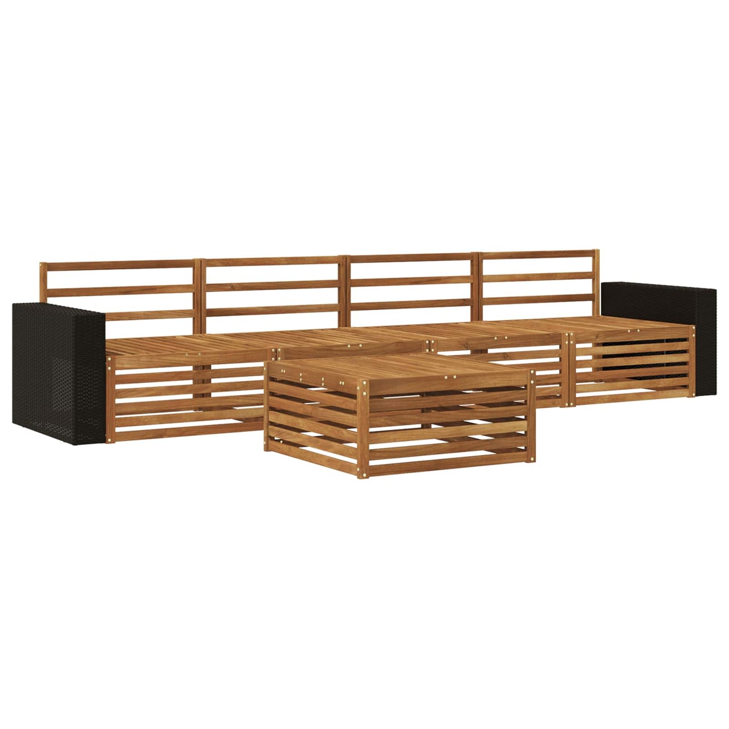 vidaXL Outdoor Sofa Set 5 pcs Natural Solid Acacia Wood