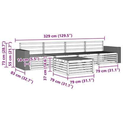 vidaXL Outdoor Sofa Set 5 pcs Natural Solid Acacia Wood