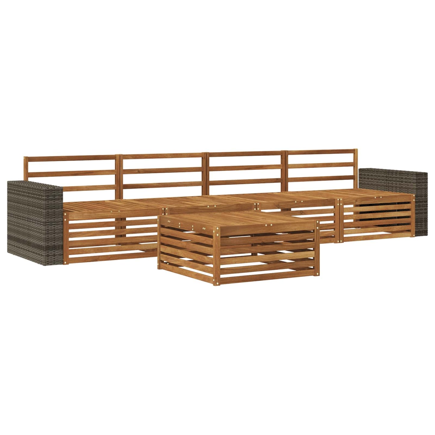 vidaXL Outdoor Sofa Set 5 pcs Natural Solid Acacia Wood
