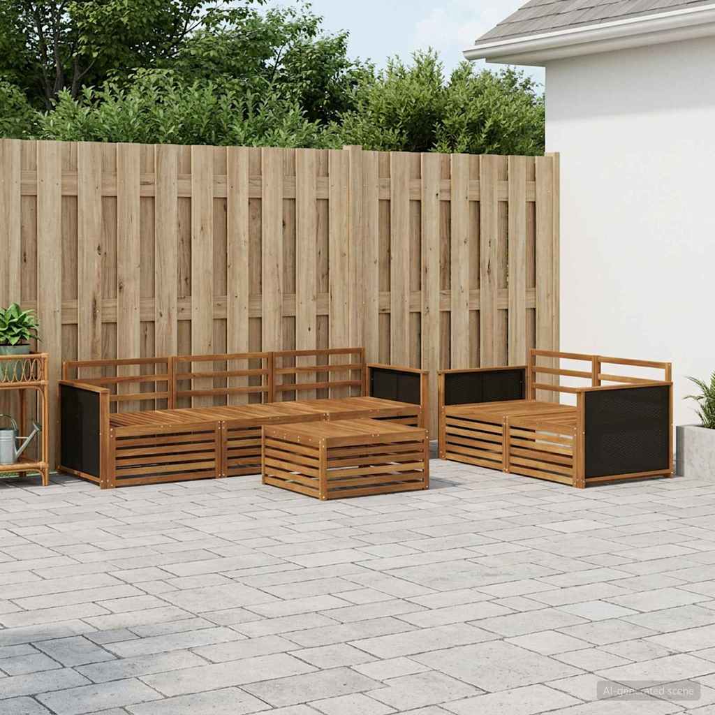vidaXL Outdoor Sofa Set 6 pcs Natural Solid Acacia Wood