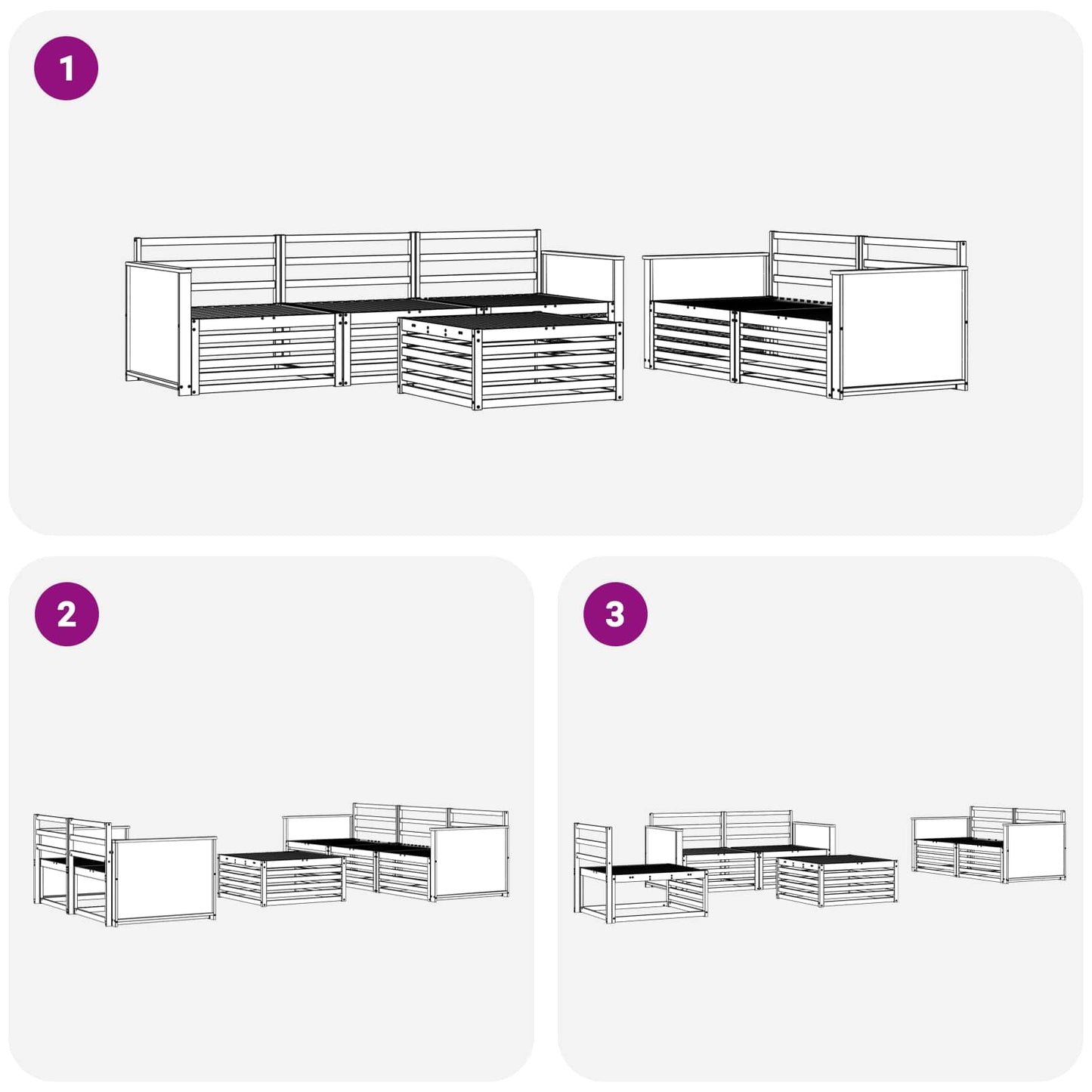 vidaXL Outdoor Sofa Set 6 pcs Natural Solid Acacia Wood
