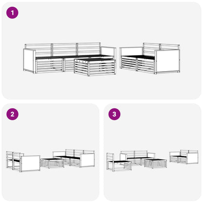 vidaXL Outdoor Sofa Set 6 pcs Natural Solid Acacia Wood
