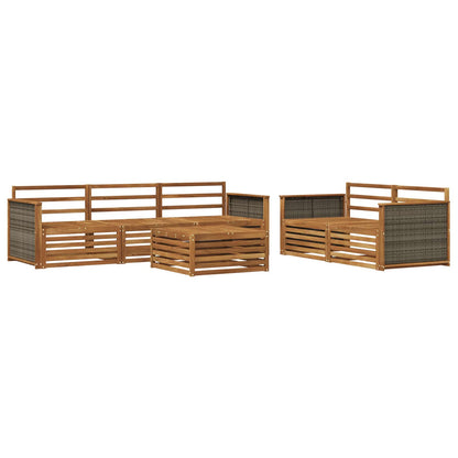 vidaXL Outdoor Sofa Set 6 pcs Natural Solid Acacia Wood
