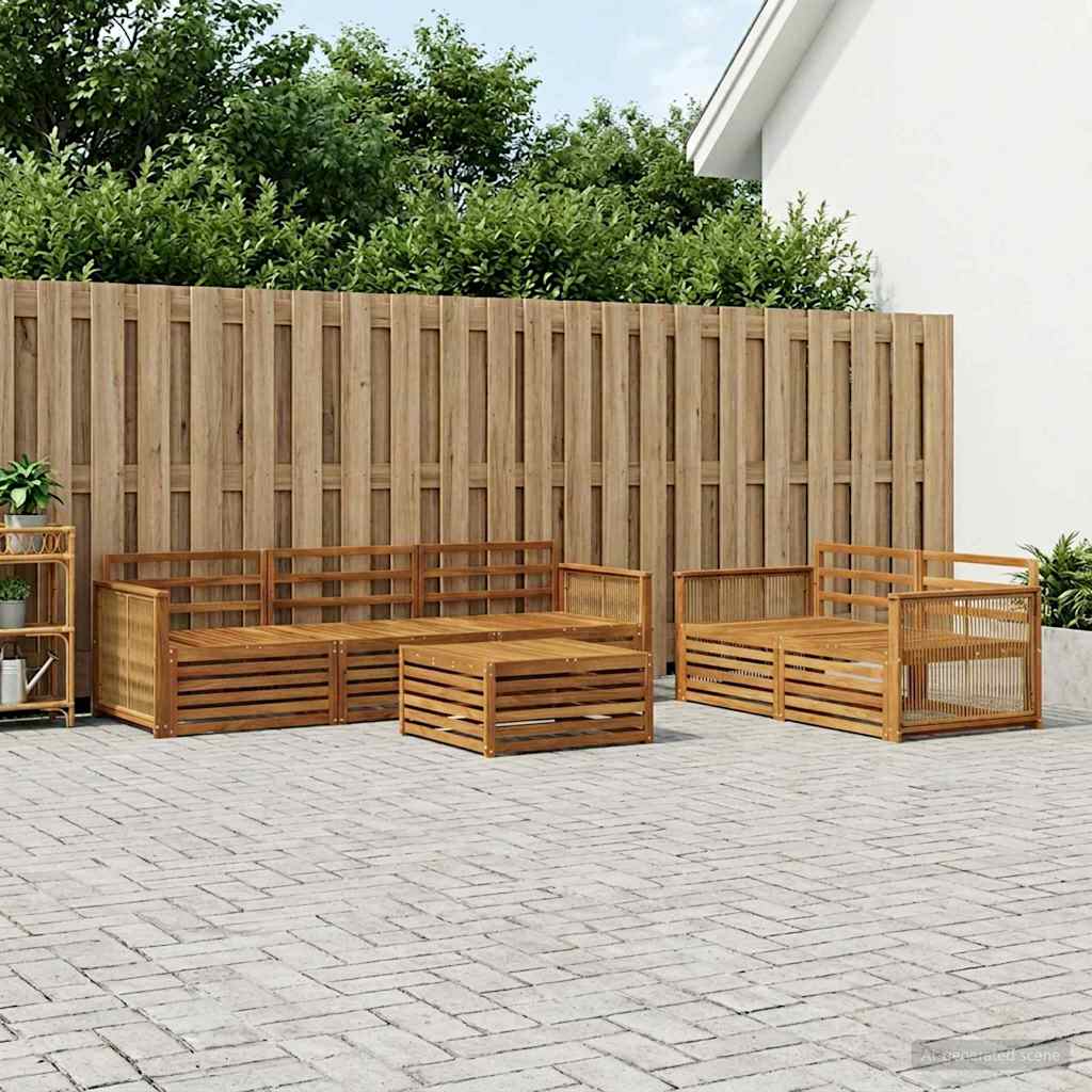 vidaXL Outdoor Sofa Set 6 pcs Natural Solid Acacia Wood