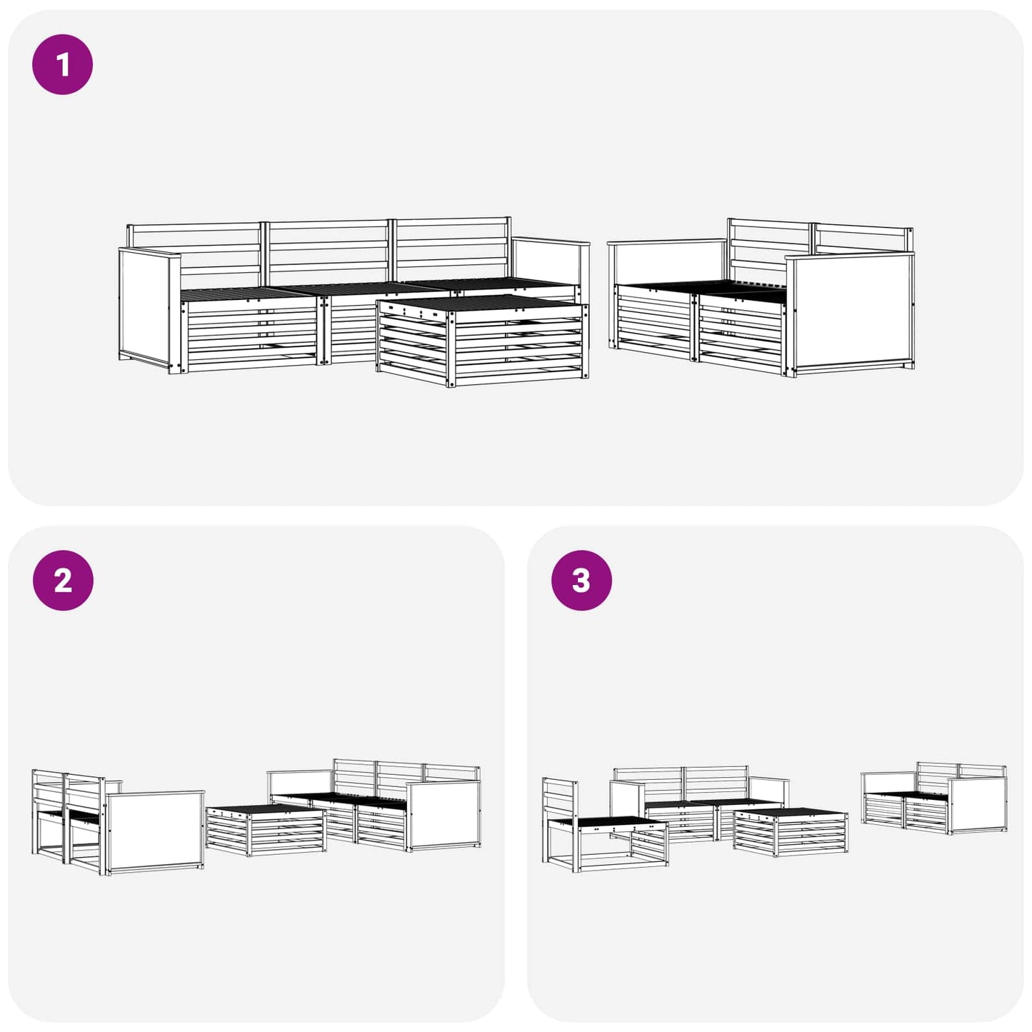 vidaXL Outdoor Sofa Set 6 pcs Natural Solid Acacia Wood