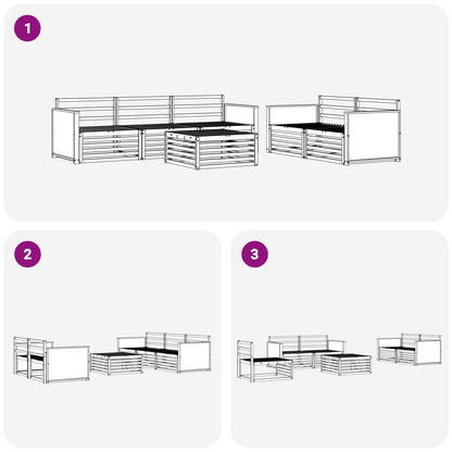 vidaXL Outdoor Sofa Set 6 pcs Natural Solid Acacia Wood