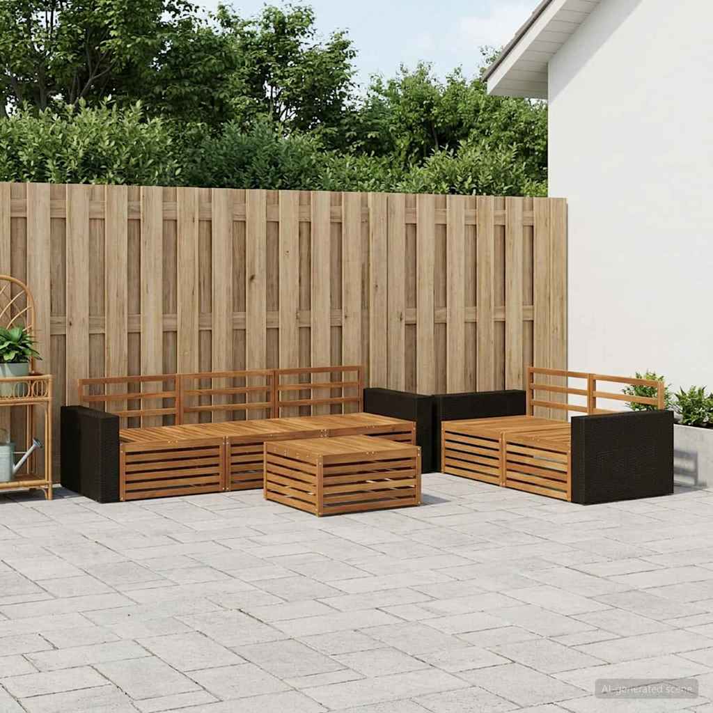 vidaXL Outdoor Sofa Set 6 pcs Natural Solid Acacia Wood