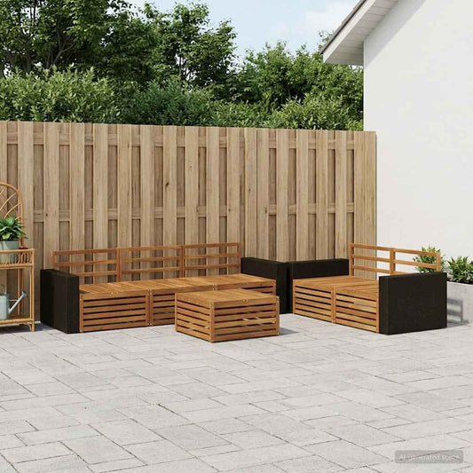 vidaXL Outdoor Sofa Set 6 pcs Natural Solid Acacia Wood