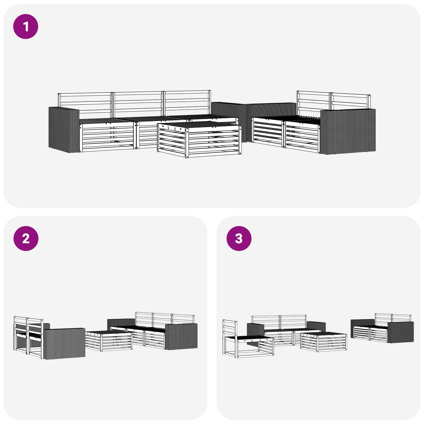 vidaXL Outdoor Sofa Set 6 pcs Natural Solid Acacia Wood