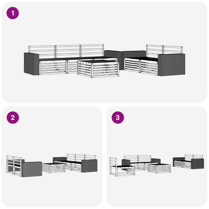 vidaXL Outdoor Sofa Set 6 pcs Natural Solid Acacia Wood