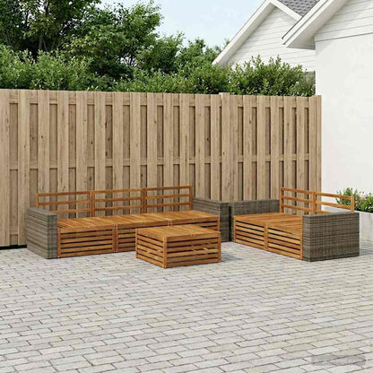 vidaXL Outdoor Sofa Set 6 pcs Natural Solid Acacia Wood