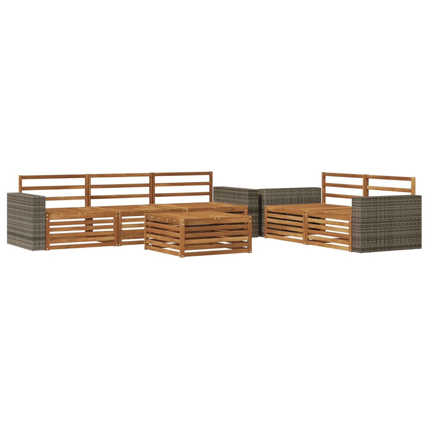 vidaXL Outdoor Sofa Set 6 pcs Natural Solid Acacia Wood