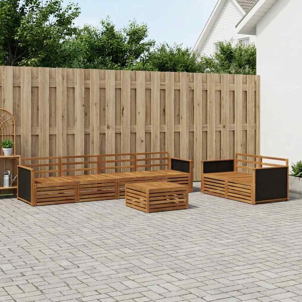 vidaXL Outdoor Sofa Set 7 pcs Natural Solid Acacia Wood