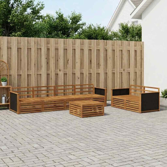 vidaXL Outdoor Sofa Set 7 pcs Natural Solid Acacia Wood