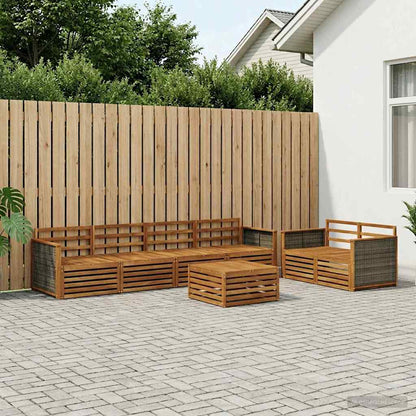 vidaXL Outdoor Sofa Set 7 pcs Natural Solid Acacia Wood