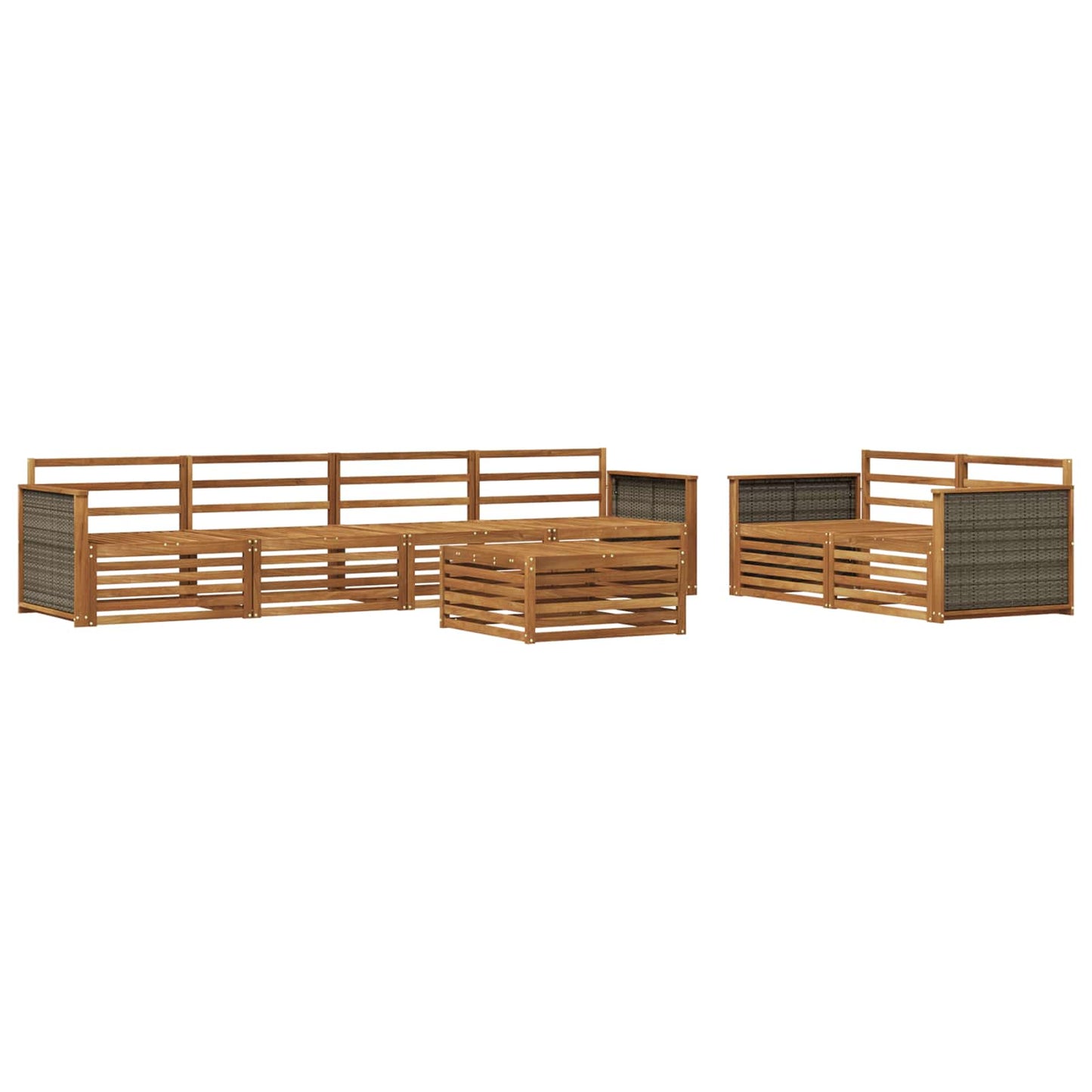 vidaXL Outdoor Sofa Set 7 pcs Natural Solid Acacia Wood