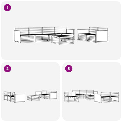 vidaXL Outdoor Sofa Set 7 pcs Natural Solid Acacia Wood