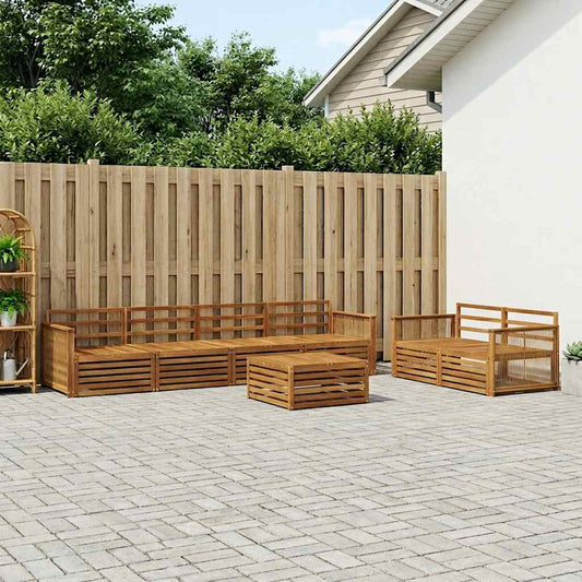 vidaXL Outdoor Sofa Set 7 pcs Natural Solid Acacia Wood