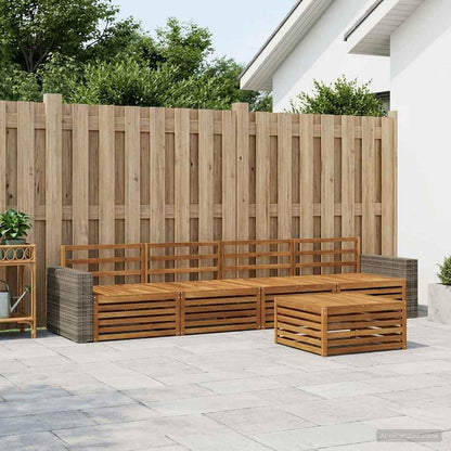 vidaXL Outdoor Sofa Set 7 pcs Natural Solid Acacia Wood