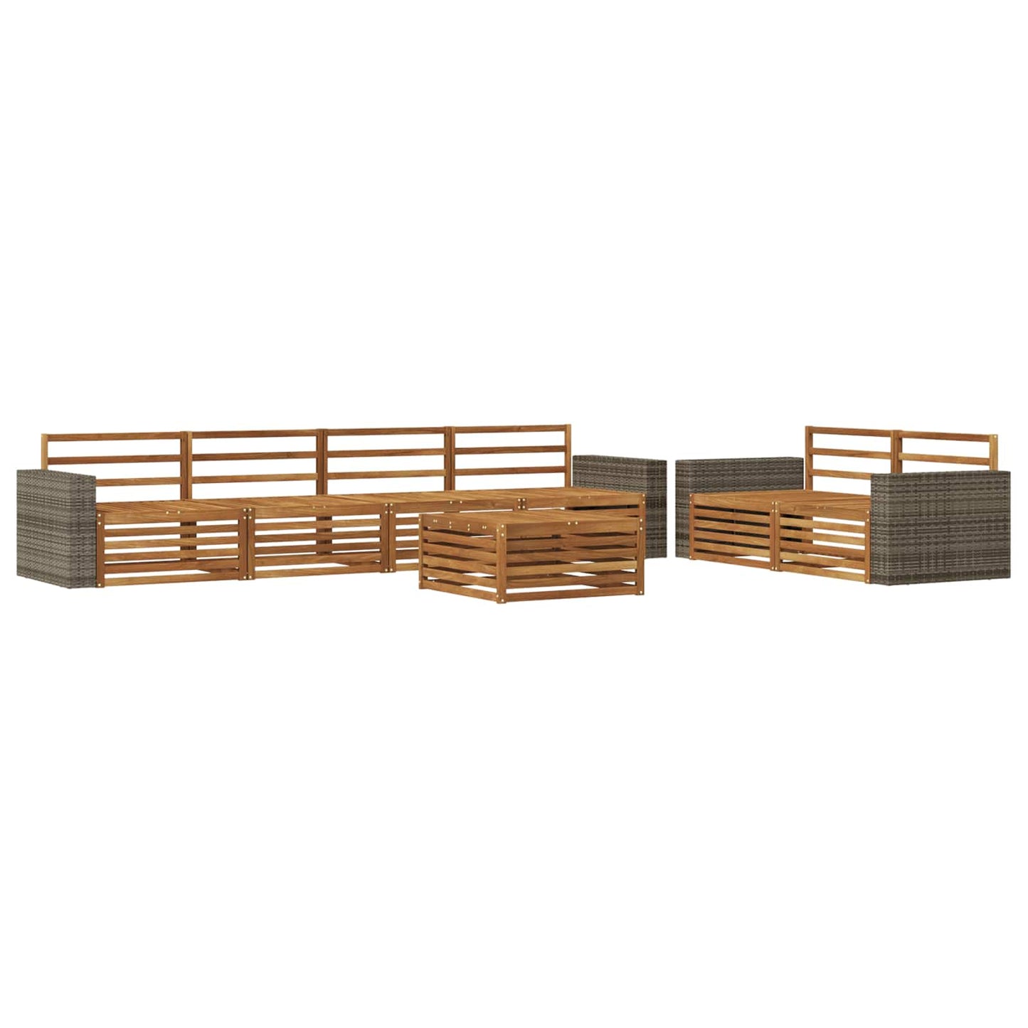 vidaXL Outdoor Sofa Set 7 pcs Natural Solid Acacia Wood