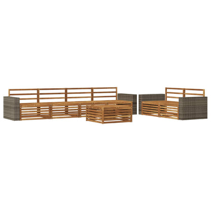 vidaXL Outdoor Sofa Set 7 pcs Natural Solid Acacia Wood