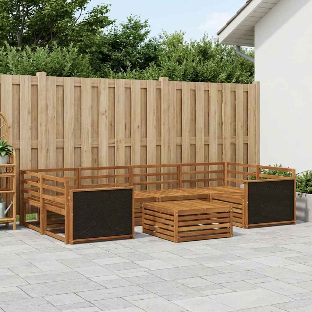 vidaXL Outdoor Sofa Set 7 pcs Natural Solid Acacia Wood