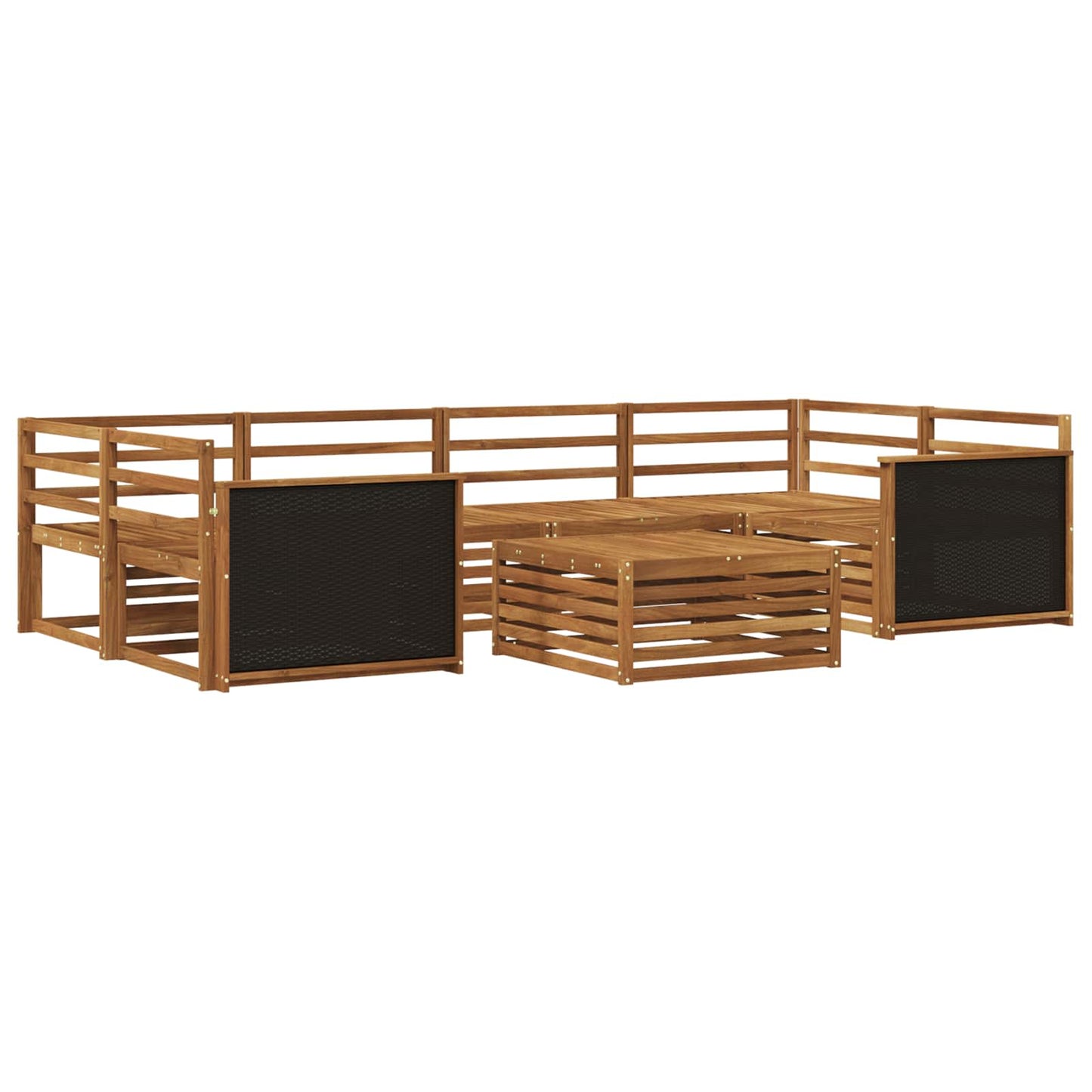 vidaXL Outdoor Sofa Set 7 pcs Natural Solid Acacia Wood