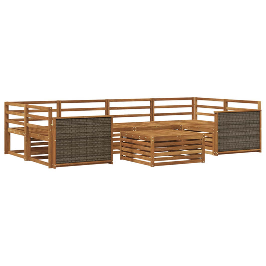 vidaXL Outdoor Sofa Set 7 pcs Natural Solid Acacia Wood