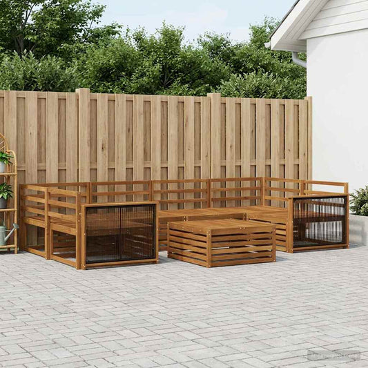 vidaXL Outdoor Sofa Set 7 pcs Natural Solid Acacia Wood