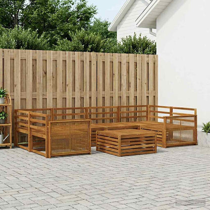 vidaXL Outdoor Sofa Set 7 pcs Natural Solid Acacia Wood