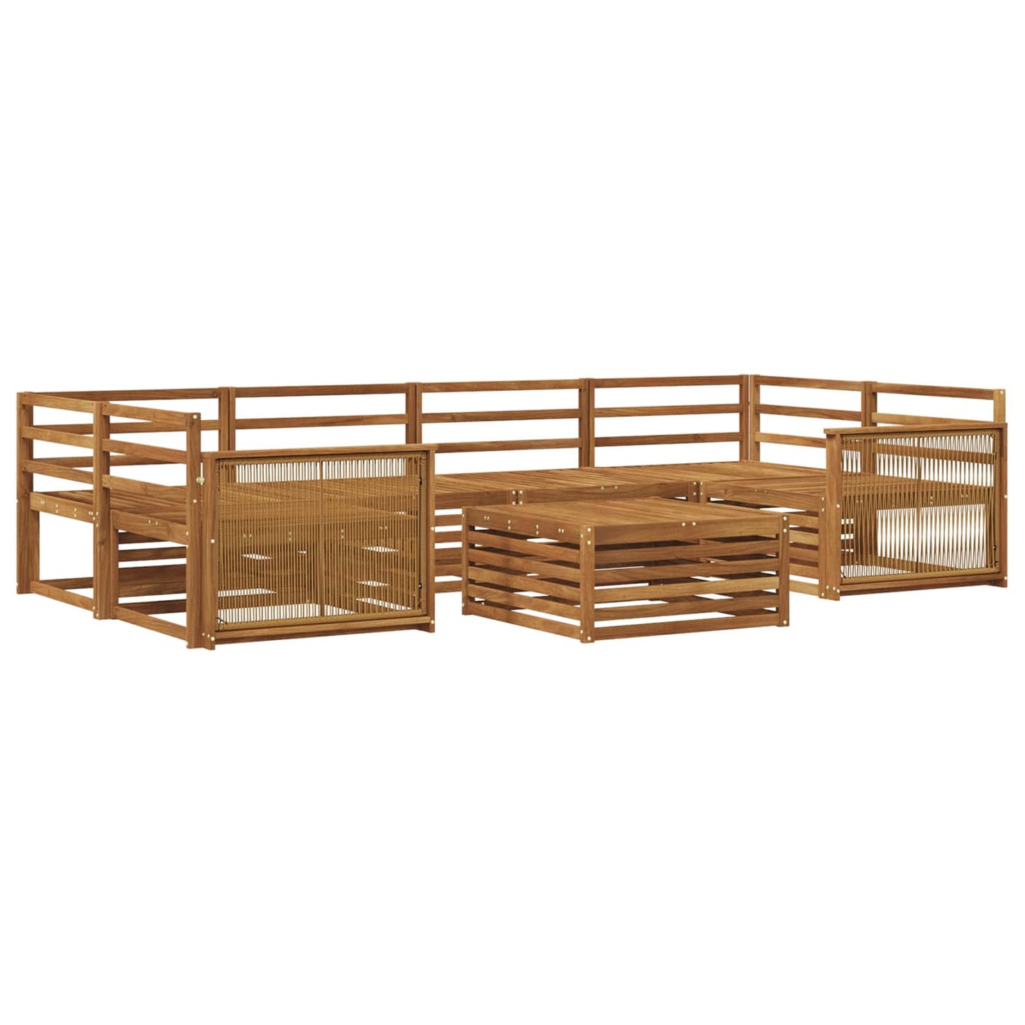 vidaXL Outdoor Sofa Set 7 pcs Natural Solid Acacia Wood