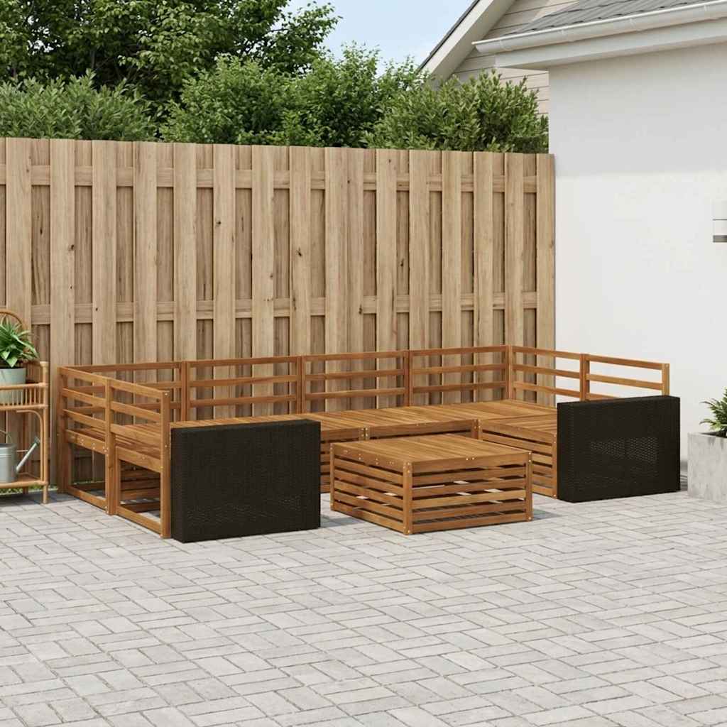 vidaXL Outdoor Sofa Set 7 pcs Natural Solid Acacia Wood