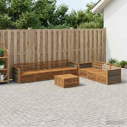 vidaXL Outdoor Sofa Set 8 pcs Natural Solid Acacia Wood