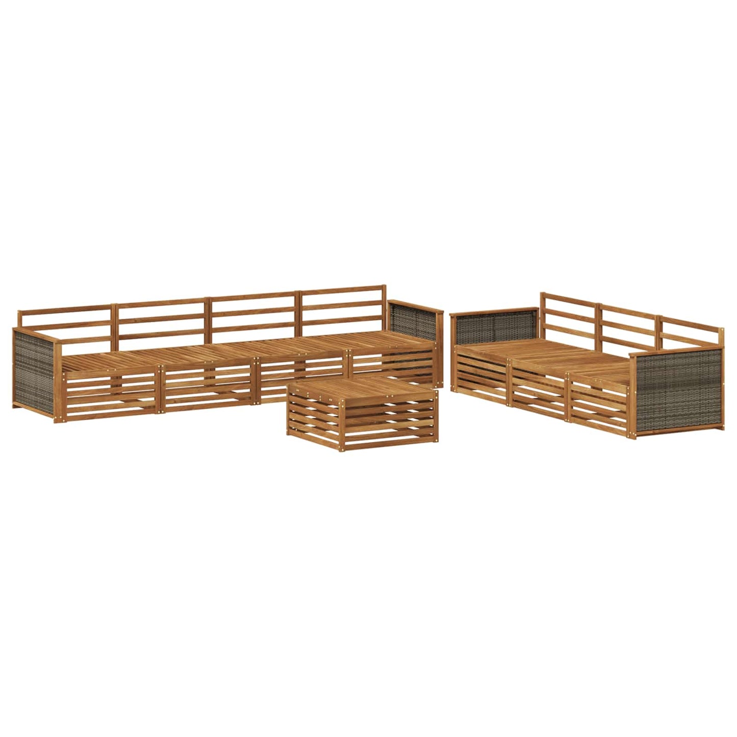 vidaXL Outdoor Sofa Set 8 pcs Natural Solid Acacia Wood