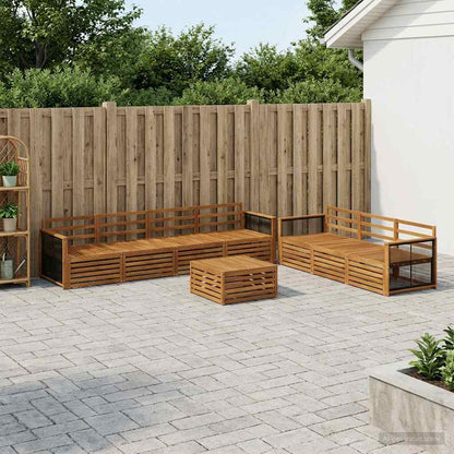 vidaXL Outdoor Sofa Set 8 pcs Natural Solid Acacia Wood