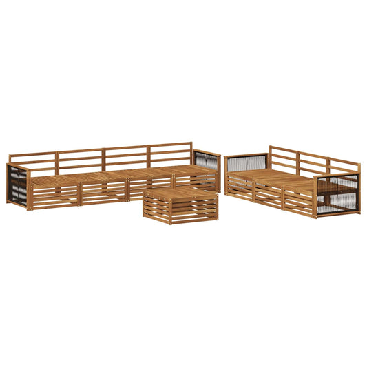 vidaXL Outdoor Sofa Set 8 pcs Natural Solid Acacia Wood