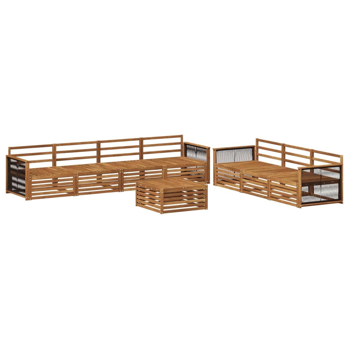 vidaXL Outdoor Sofa Set 8 pcs Natural Solid Acacia Wood