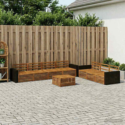 vidaXL Outdoor Sofa Set 8 pcs Natural 79 x 79 x 37 cm