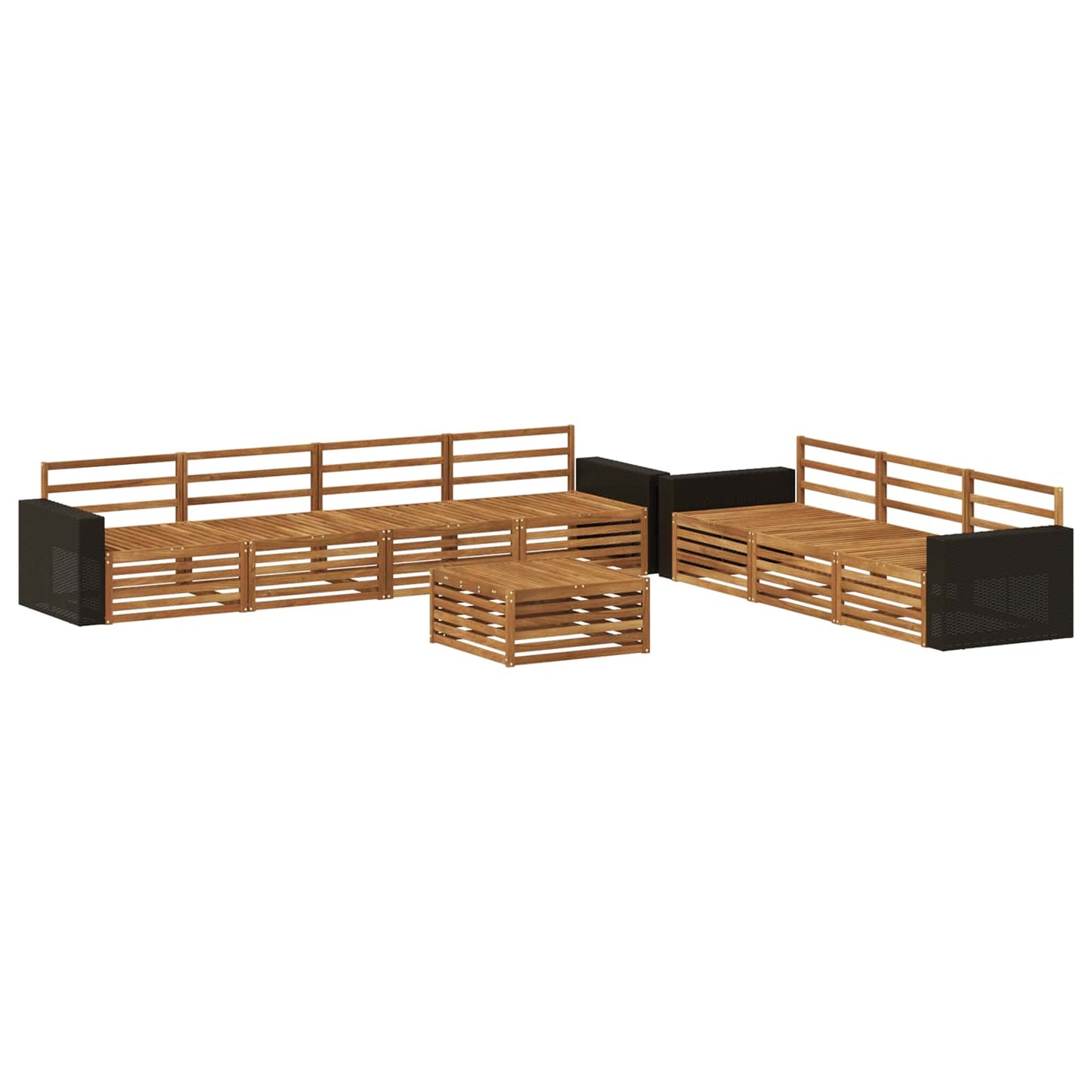 vidaXL Outdoor Sofa Set 8 pcs Natural 79 x 79 x 37 cm