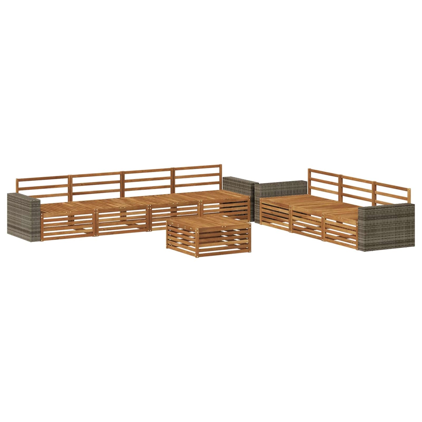 vidaXL Outdoor Sofa Set 8 pcs Natural 79 x 79 x 37 cm