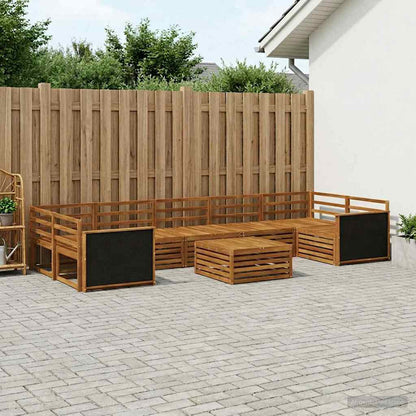 vidaXL Outdoor Sofa Set 8 pcs Natural Solid Acacia Wood