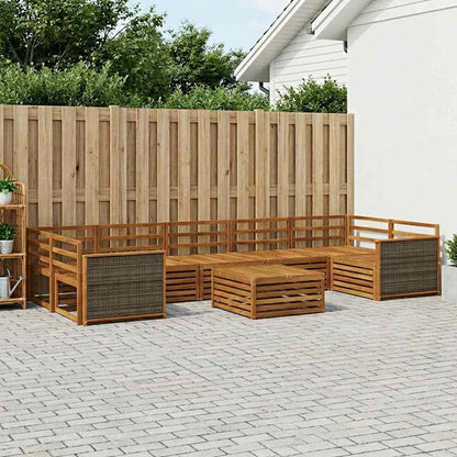 vidaXL Outdoor Sofa Set 8 pcs Natural Solid Acacia Wood