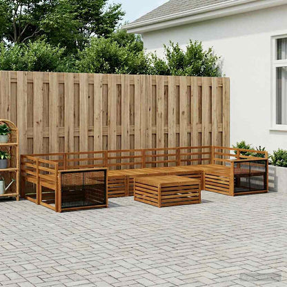 vidaXL Outdoor Sofa Set 8 pcs Natural Solid Acacia Wood
