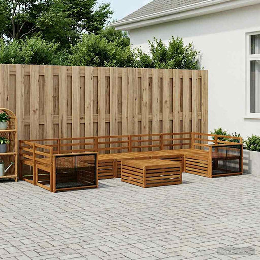 vidaXL Outdoor Sofa Set 8 pcs Natural Solid Acacia Wood
