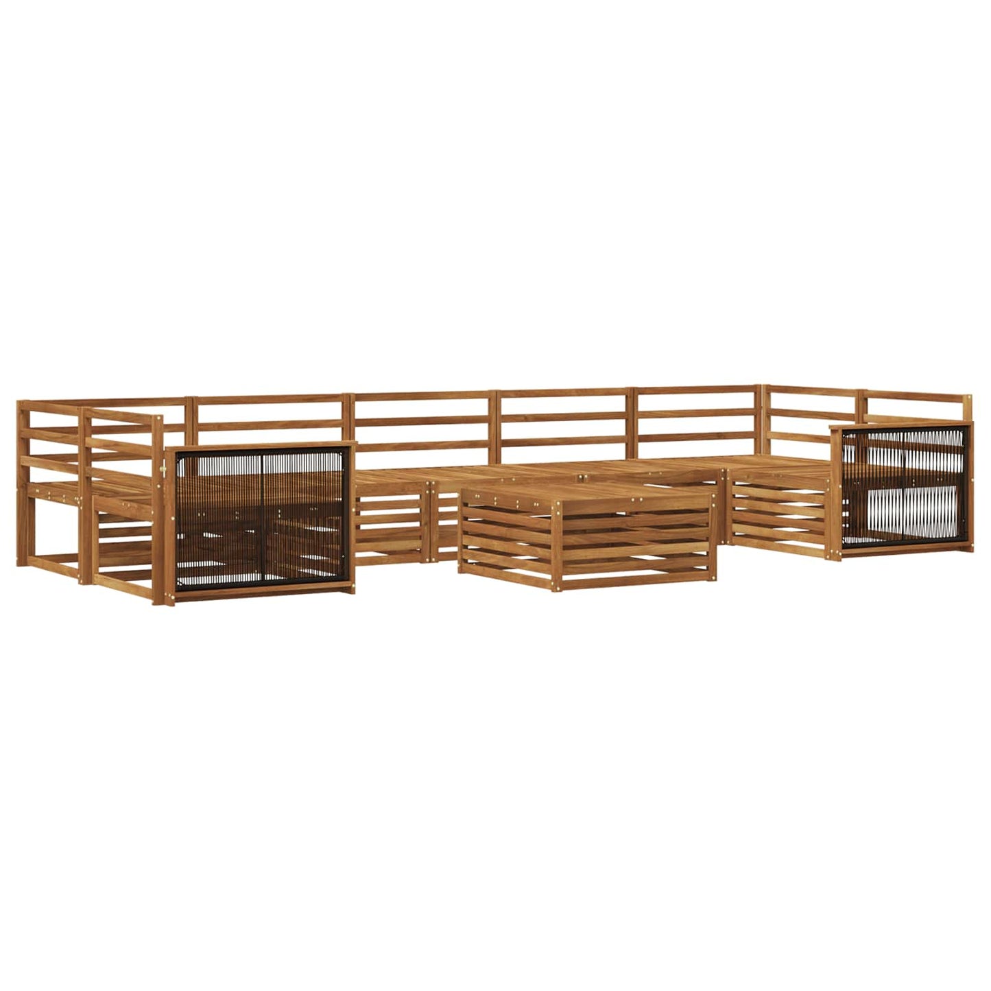 vidaXL Outdoor Sofa Set 8 pcs Natural Solid Acacia Wood